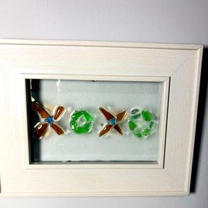 XOXO Sea Glass Framed